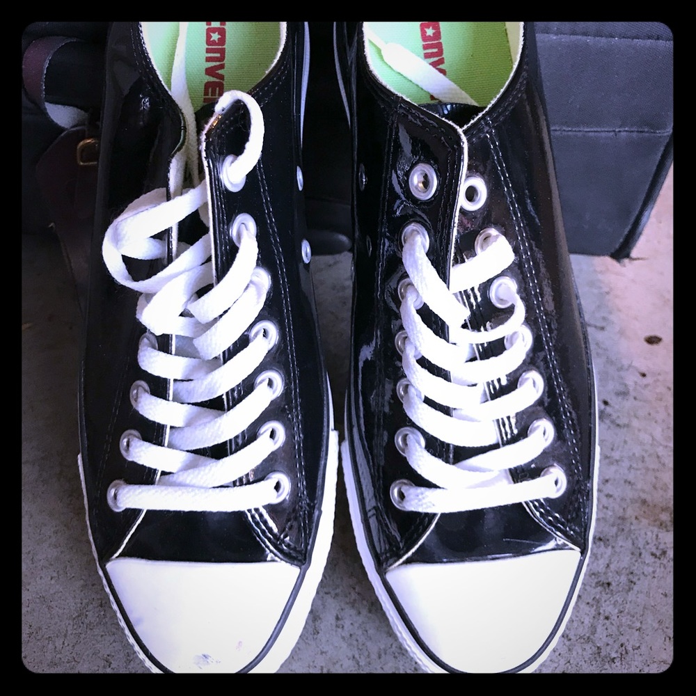 NEW Converse black patent sneakers